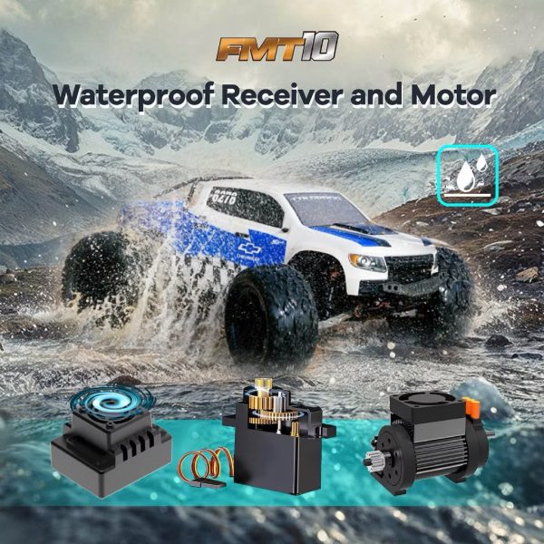 FMS FMT10 1/10 Chevrolet Colorado Brushless RC Truck, 4WD Off-Road Crawler with Metal Chassis, Waterproof ESC, Hobby Grade Remote Control Car for Adults